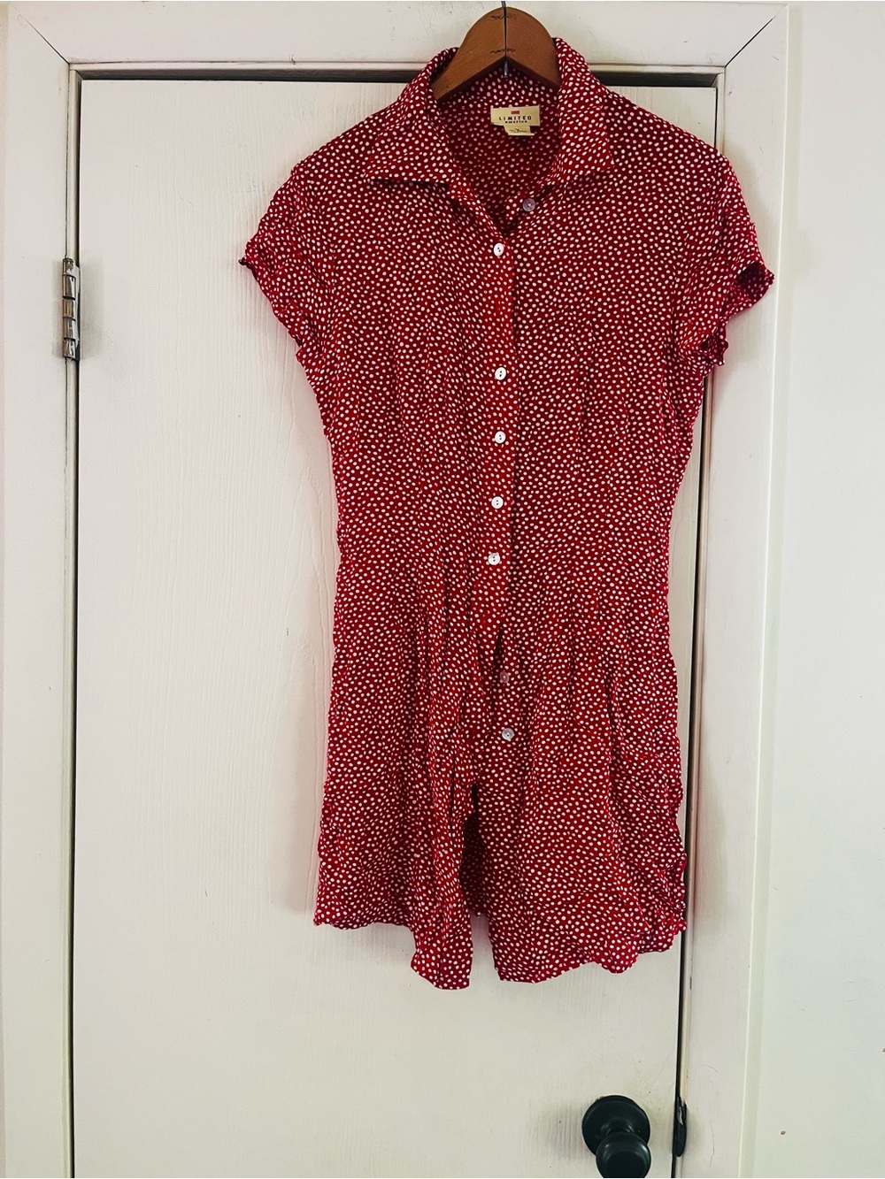 VTG 90s Rayon Rachel Green Polka Dot The Limited Mini Grunge Dress M